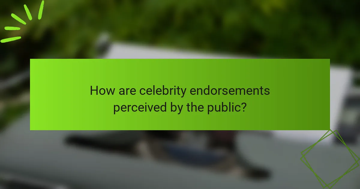 How are celebrity endorsements perceived by the public?