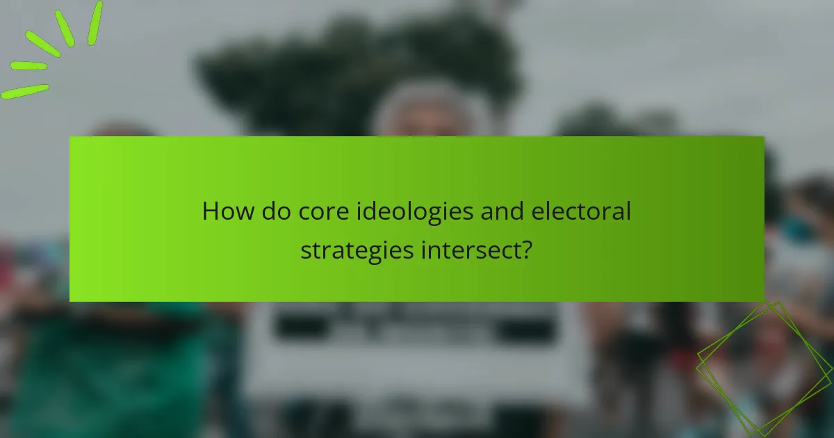 How do core ideologies and electoral strategies intersect?