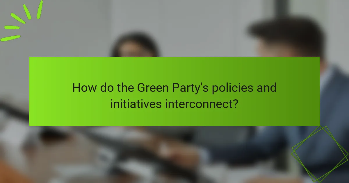 How do the Green Party's policies and initiatives interconnect?