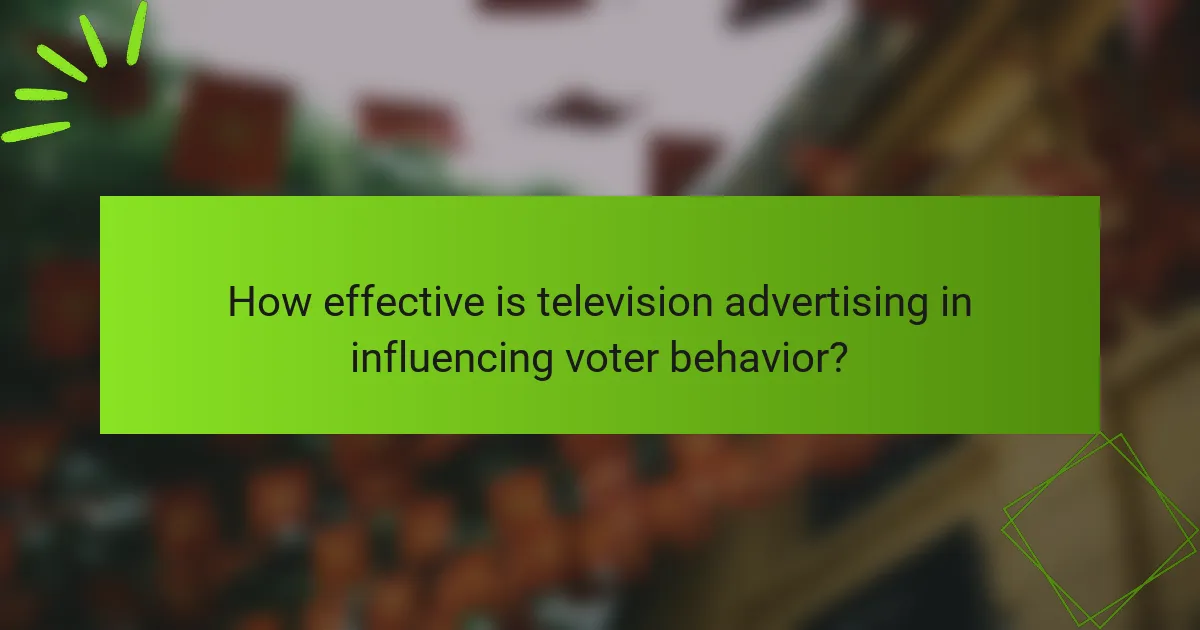 How effective is television advertising in influencing voter behavior?