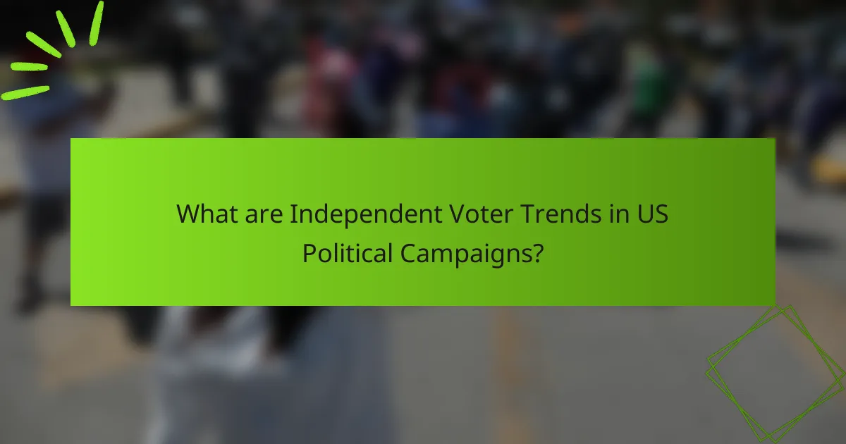 What are Independent Voter Trends in US Political Campaigns?