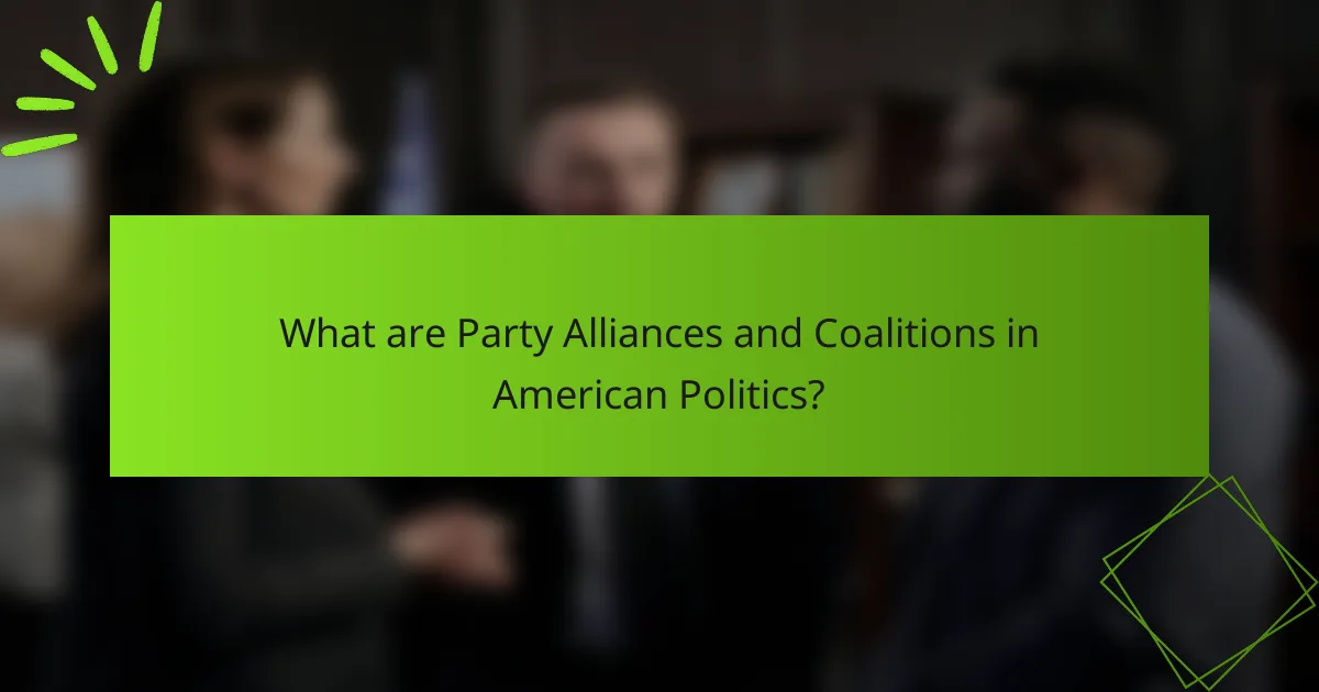 What are Party Alliances and Coalitions in American Politics?