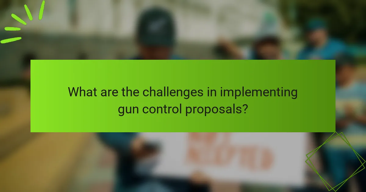 What are the challenges in implementing gun control proposals?