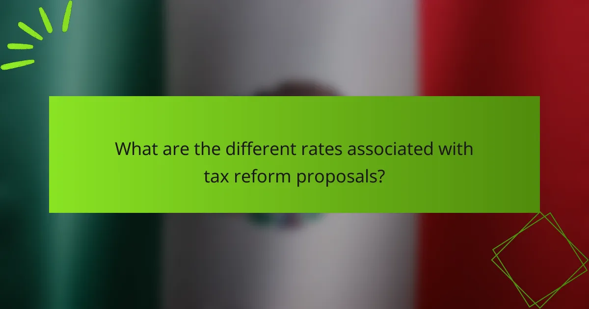 What are the different rates associated with tax reform proposals?