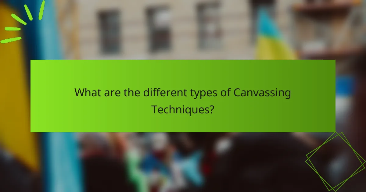 What are the different types of Canvassing Techniques?