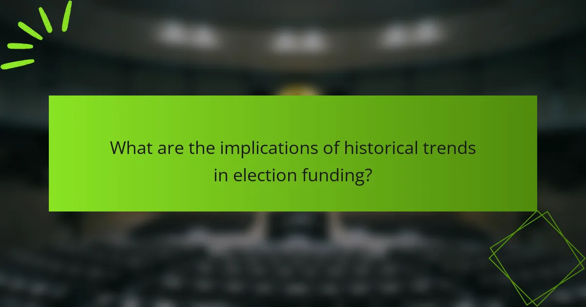 What are the implications of historical trends in election funding?