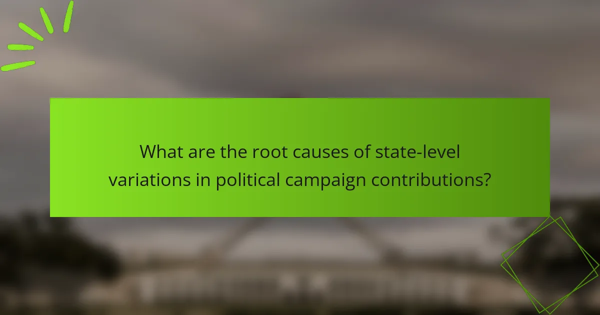 What are the root causes of state-level variations in political campaign contributions?