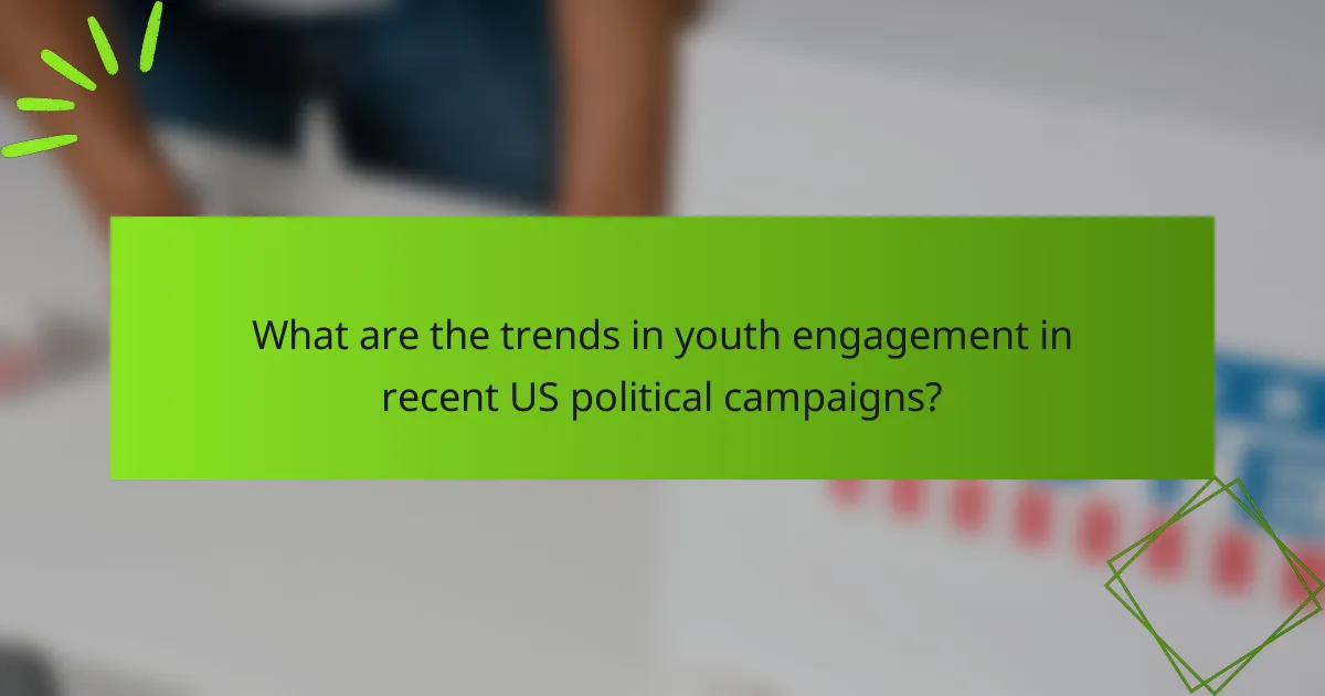What are the trends in youth engagement in recent US political campaigns?