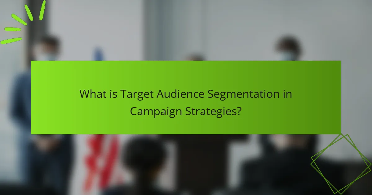 What is Target Audience Segmentation in Campaign Strategies?