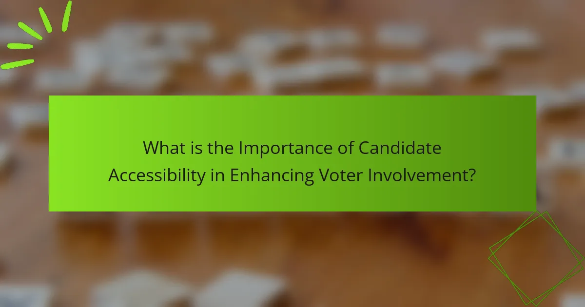 What is the Importance of Candidate Accessibility in Enhancing Voter Involvement?